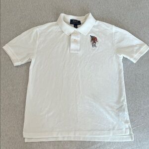 Polo by Ralph Lauren Bear White Polo with Bear Embroidered Detail